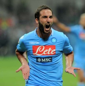 MILANO 22/09/2013  SERIE A    MILAN - NAPOLI
NELLA FOTO: HIGUAIN , ESULTANZA DOPO GOL
PHOTO FABIO DIENA