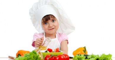 Chef girl preparing healthy food