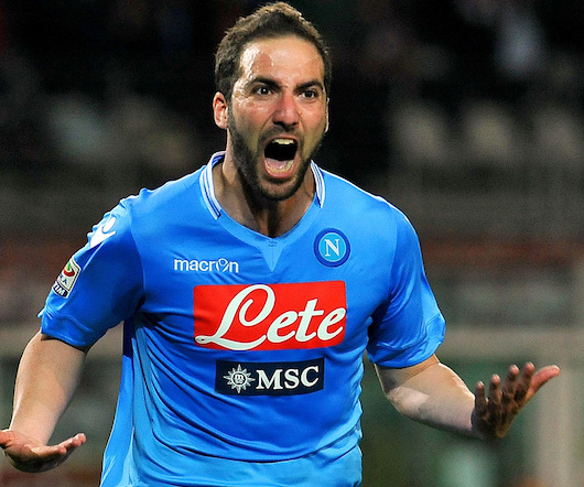 TURIN, ITALY - MARCH 17:  Gonzalo Higuain of SSC Napoli celebrates after scoring the opening goal during the Serie A match between Torino FC and SSC Napoli at Stadio Olimpico di Torino on March 17, 2014 in Turin, Italy.  (Photo by Valerio Pennicino/Getty Images)