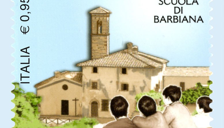 Francobollo scuola di barbiana