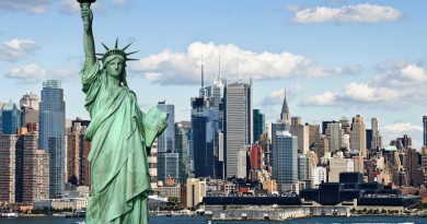 photo tourism concept new york city with statue liberty; Shutterstock ID 59760706; PO: aol; Job: production; Client: drone