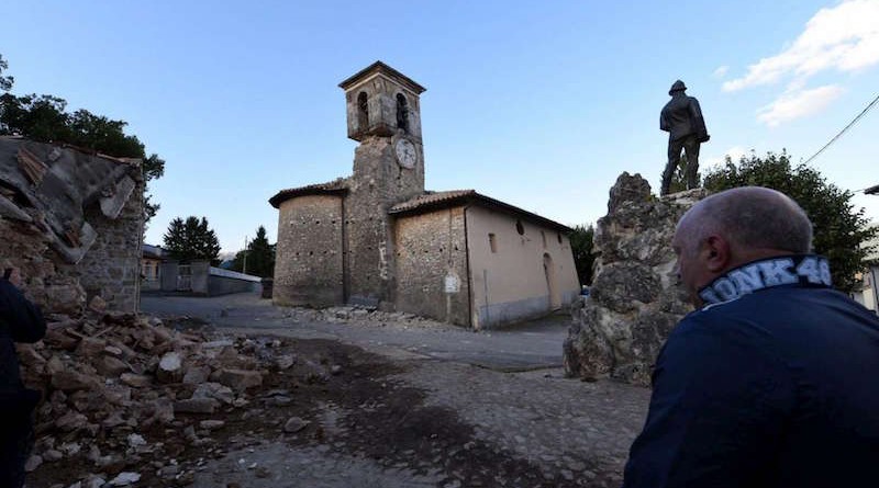 I danni causati dal forte terremoto a San Pellegrino Norcia, 24 agosto 2016.
ANSA/CROCCHIONI
