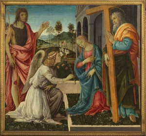 Filippino Lippi_ Annunciazione e Santi inv. Q 42 olio su tavola cm 114 x 122 Napoli, Museo e Real Bosco di Capodimonte